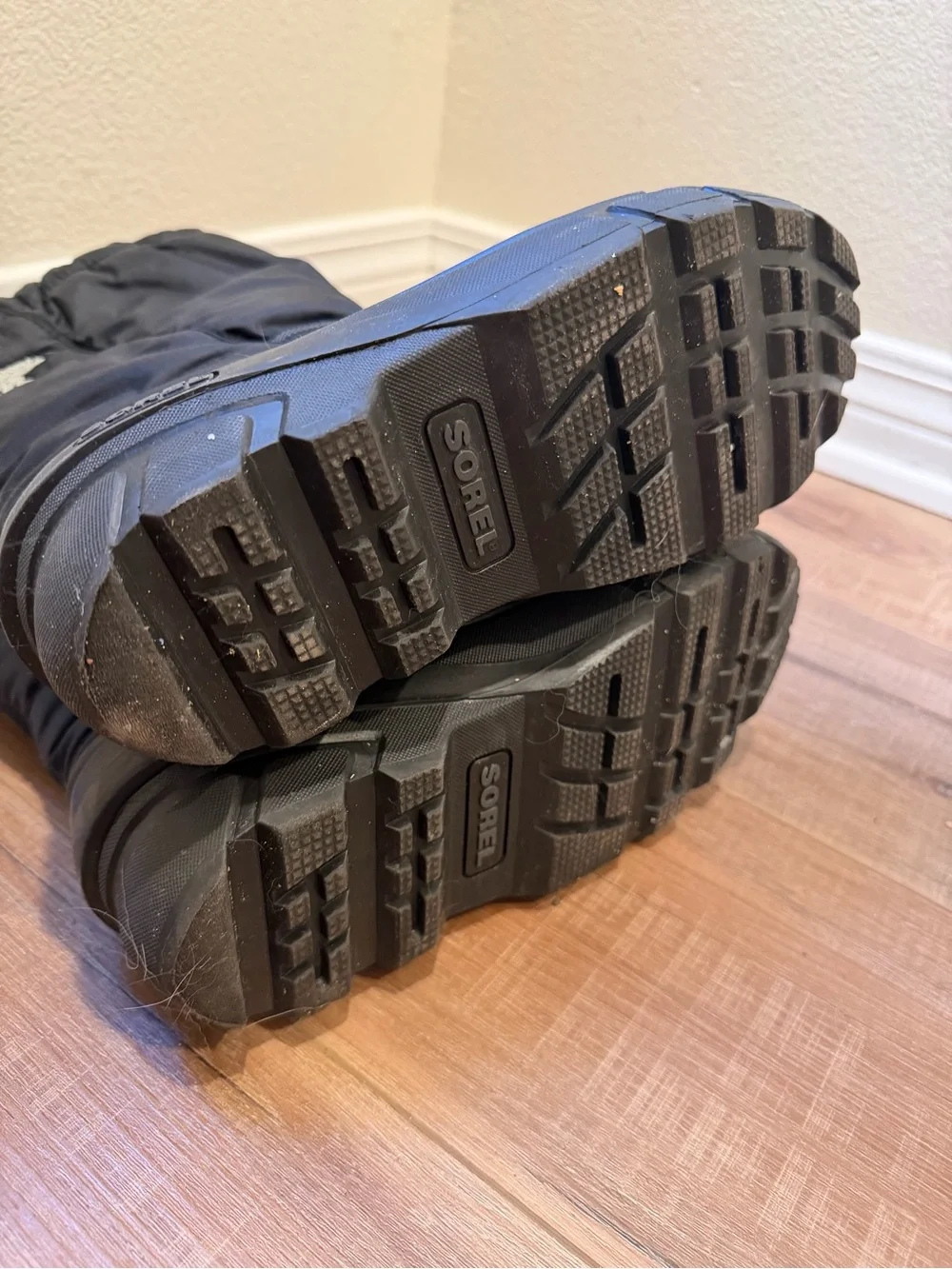 SOREL Black Winter Snow Boots with Drawstring Top YOUTH size 5
